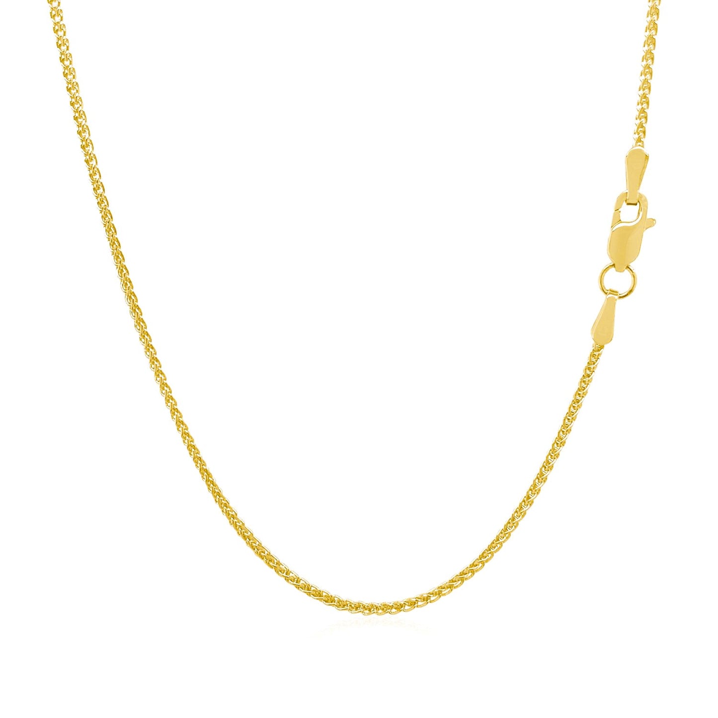 14k Yellow Gold Diamond Cut Round Wheat Chain (1.20 mm) - The Best Accessory