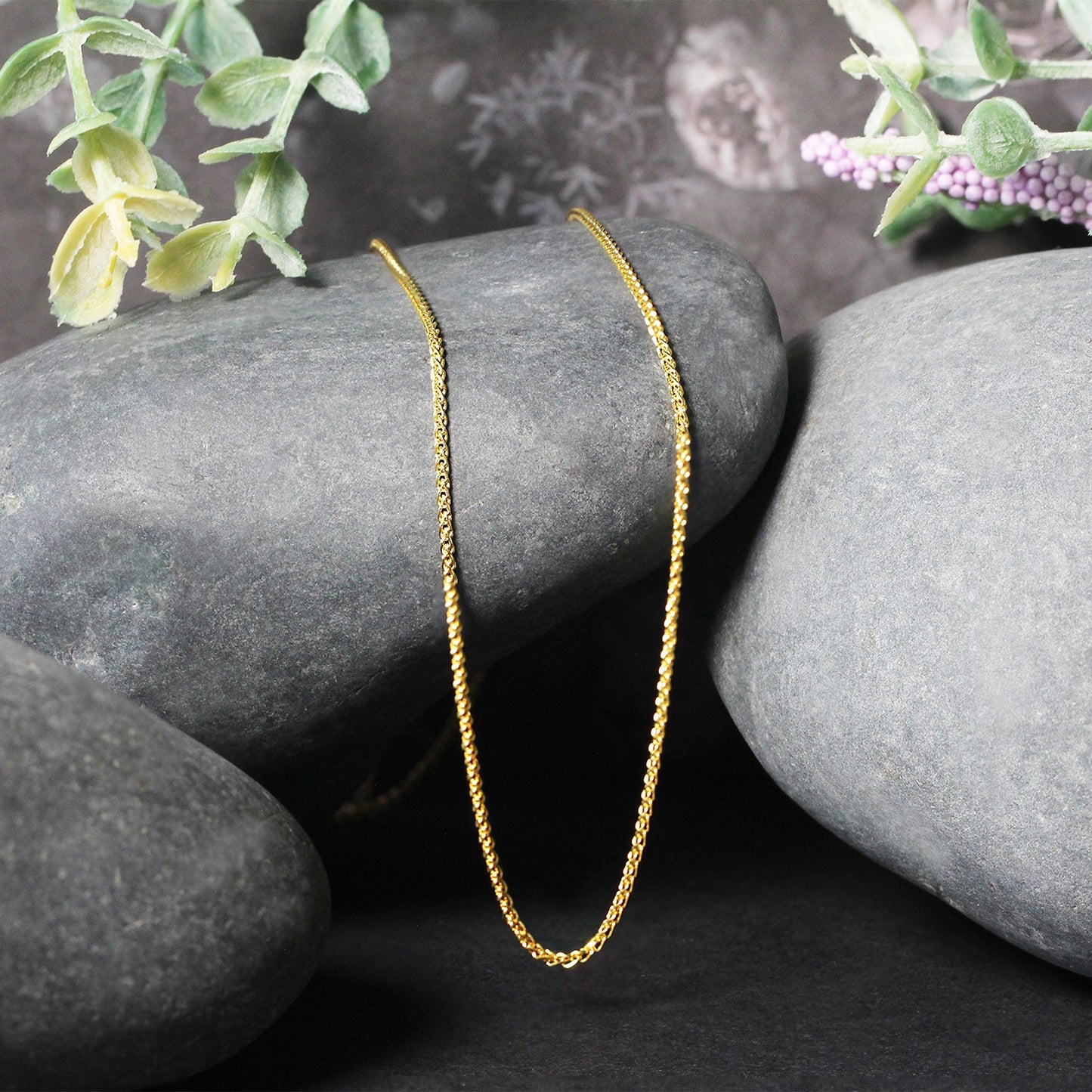 14k Yellow Gold Diamond Cut Round Wheat Chain (1.20 mm) - The Best Accessory