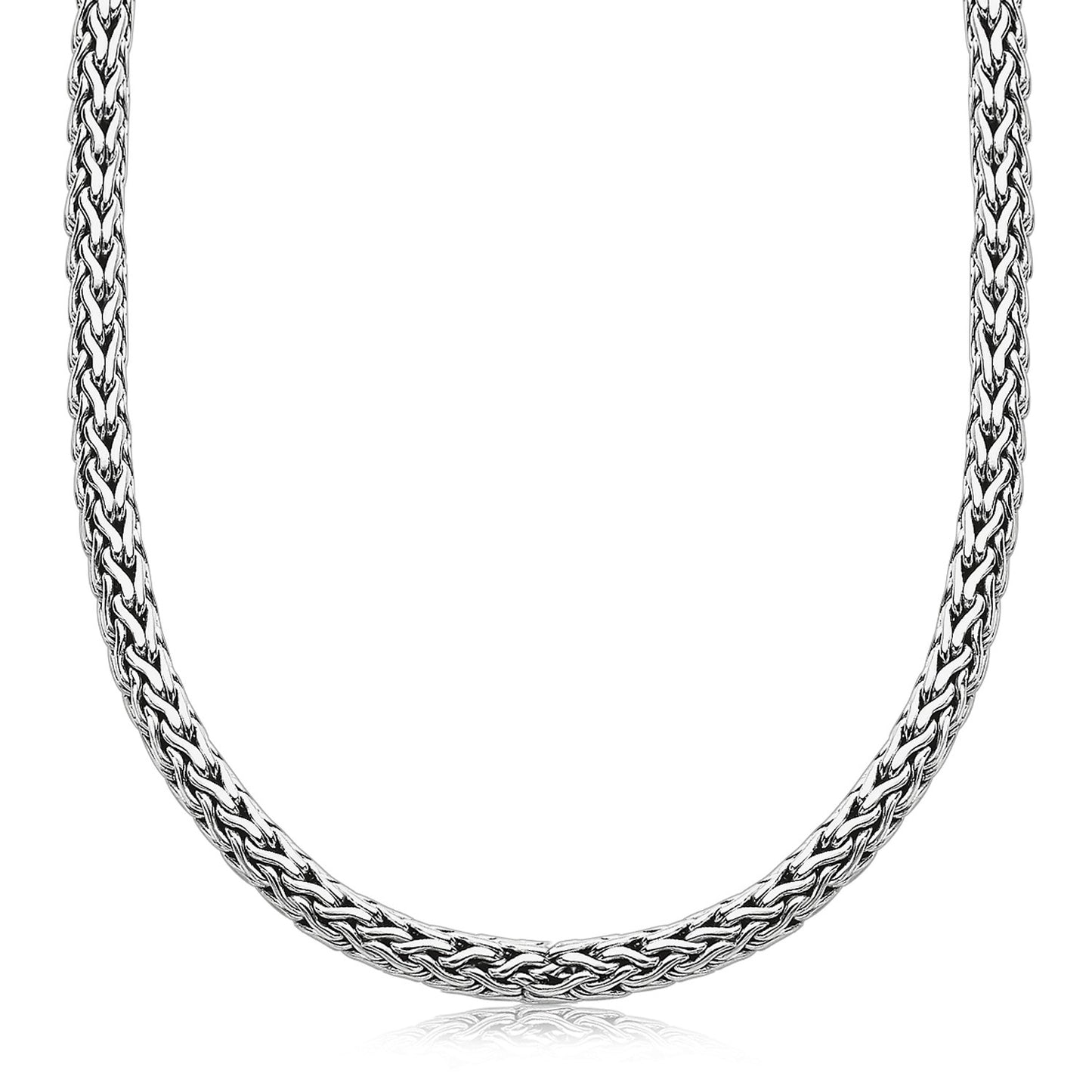 Oxidized Sterling Silver Wheat Style Chain Men's Necklace - The Best Accessory