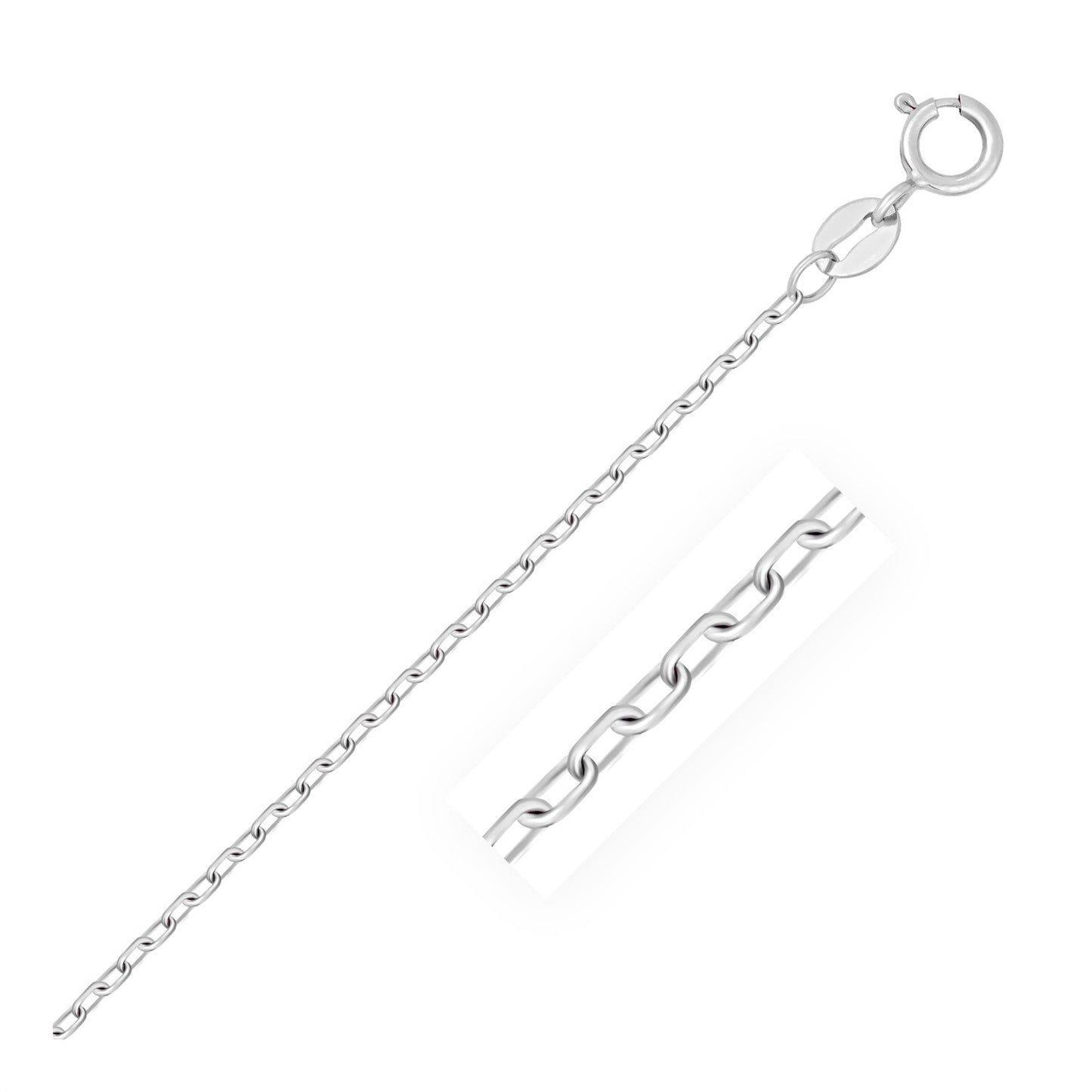 14k White Gold Faceted Cable Link Chain (1.2 mm) - The Best Accessory