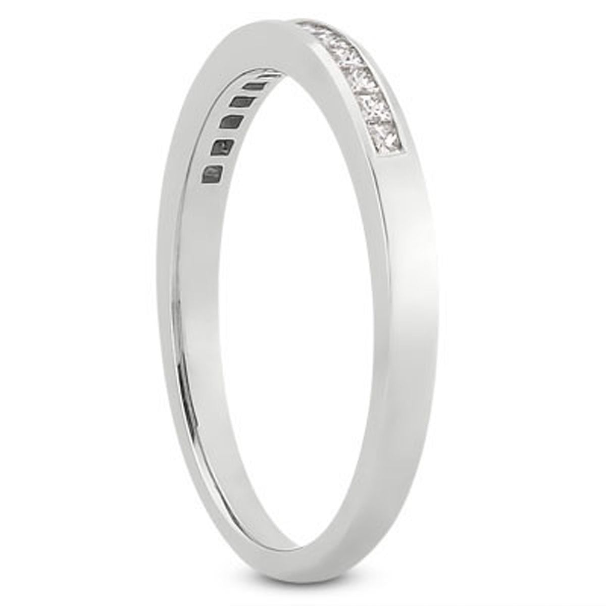 14k White Gold Channel Set Princess Diamond Wedding Ring Band - The Best Accessory