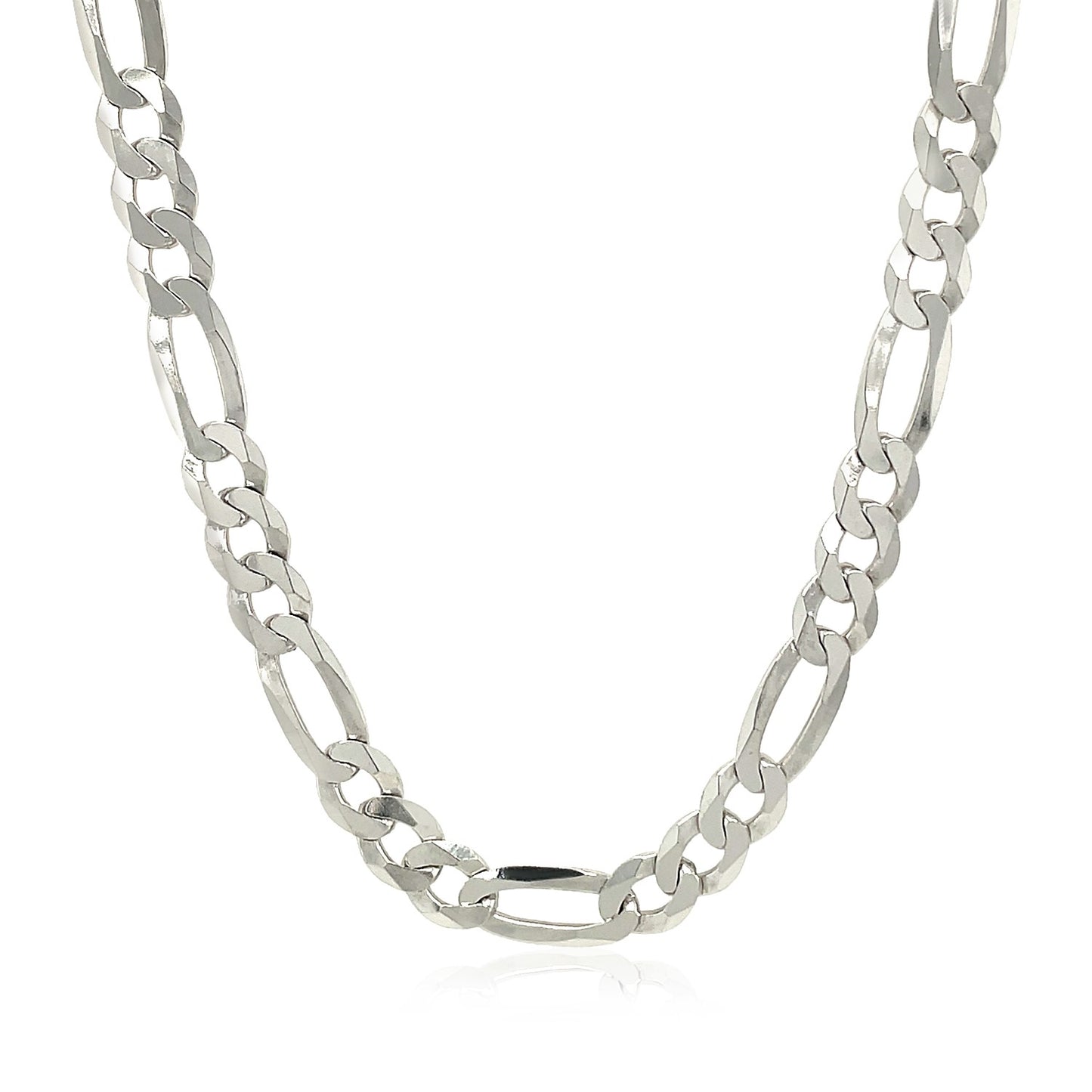 Rhodium Plated Sterling Silver Figaro Style Chain (5.40 mm) - The Best Accessory