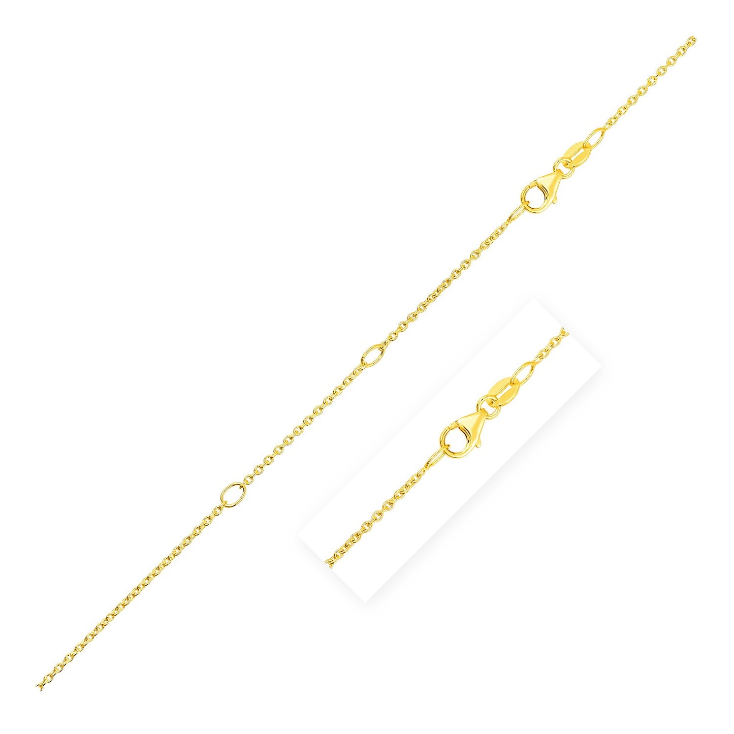 Double Extendable Cable Chain in 14k Yellow Gold (1.20 mm) - The Best Accessory