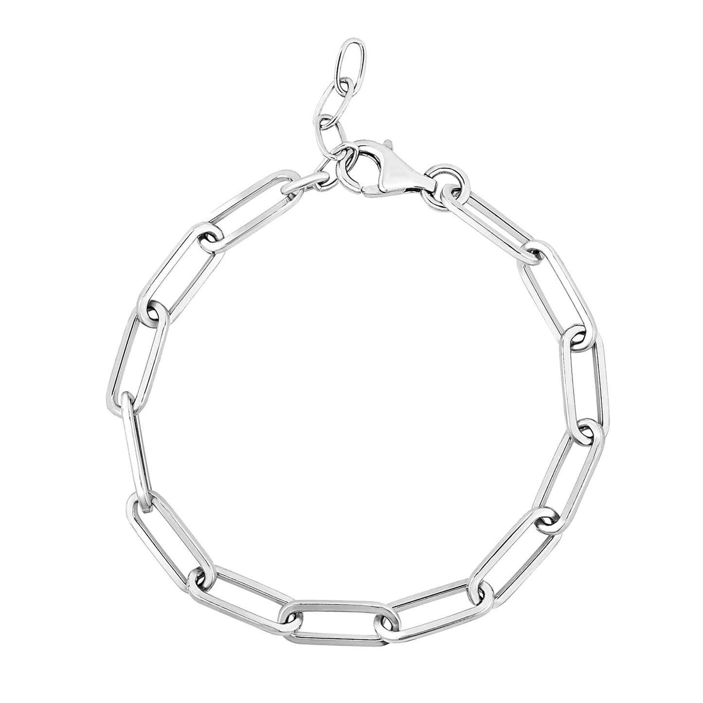 Sterling Silver Wide Paperclip Chain Bracelet (5.90 mm) - The Best Accessory