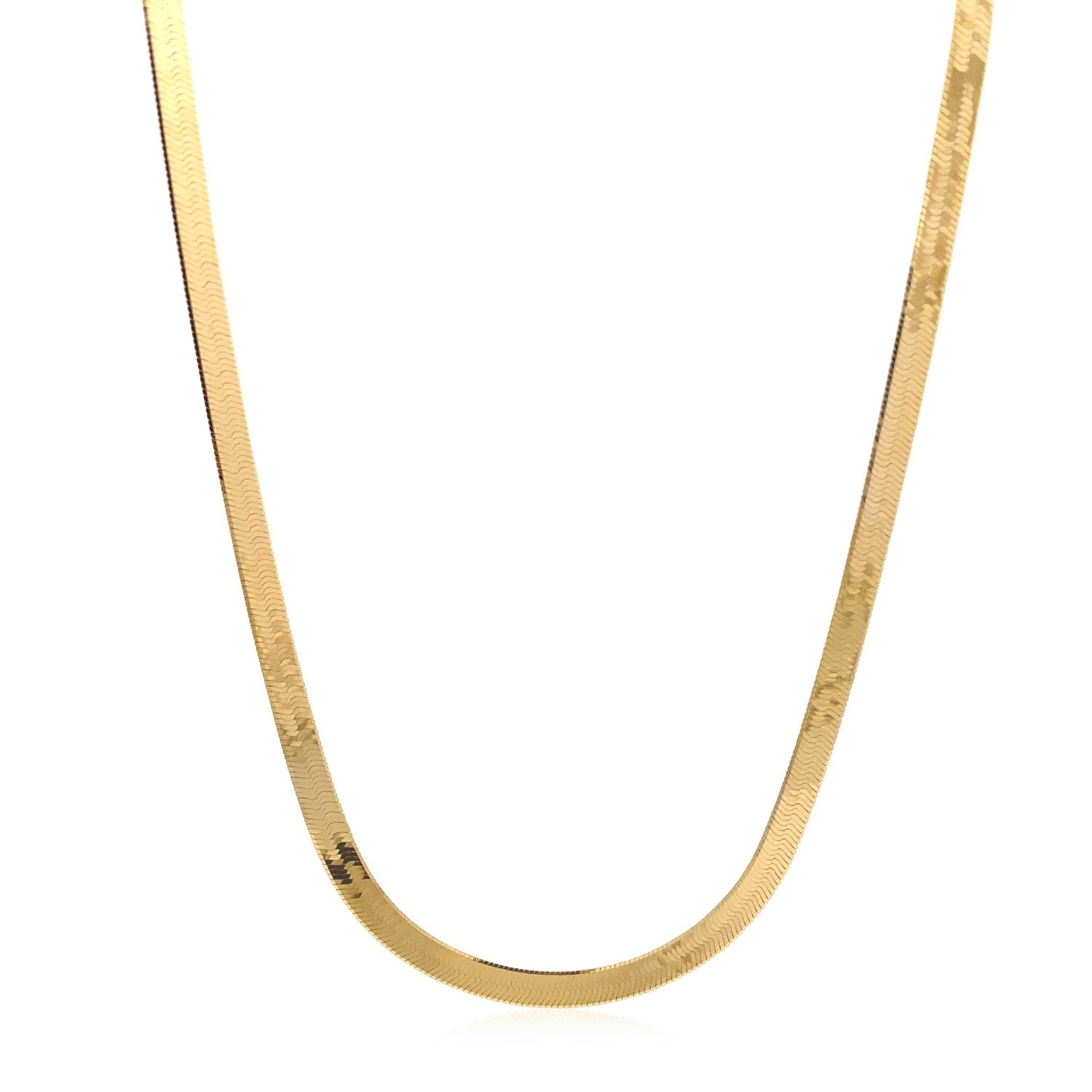 14k Yellow Gold Super Flex Herringbone Chain (3.80 mm) - The Best Accessory