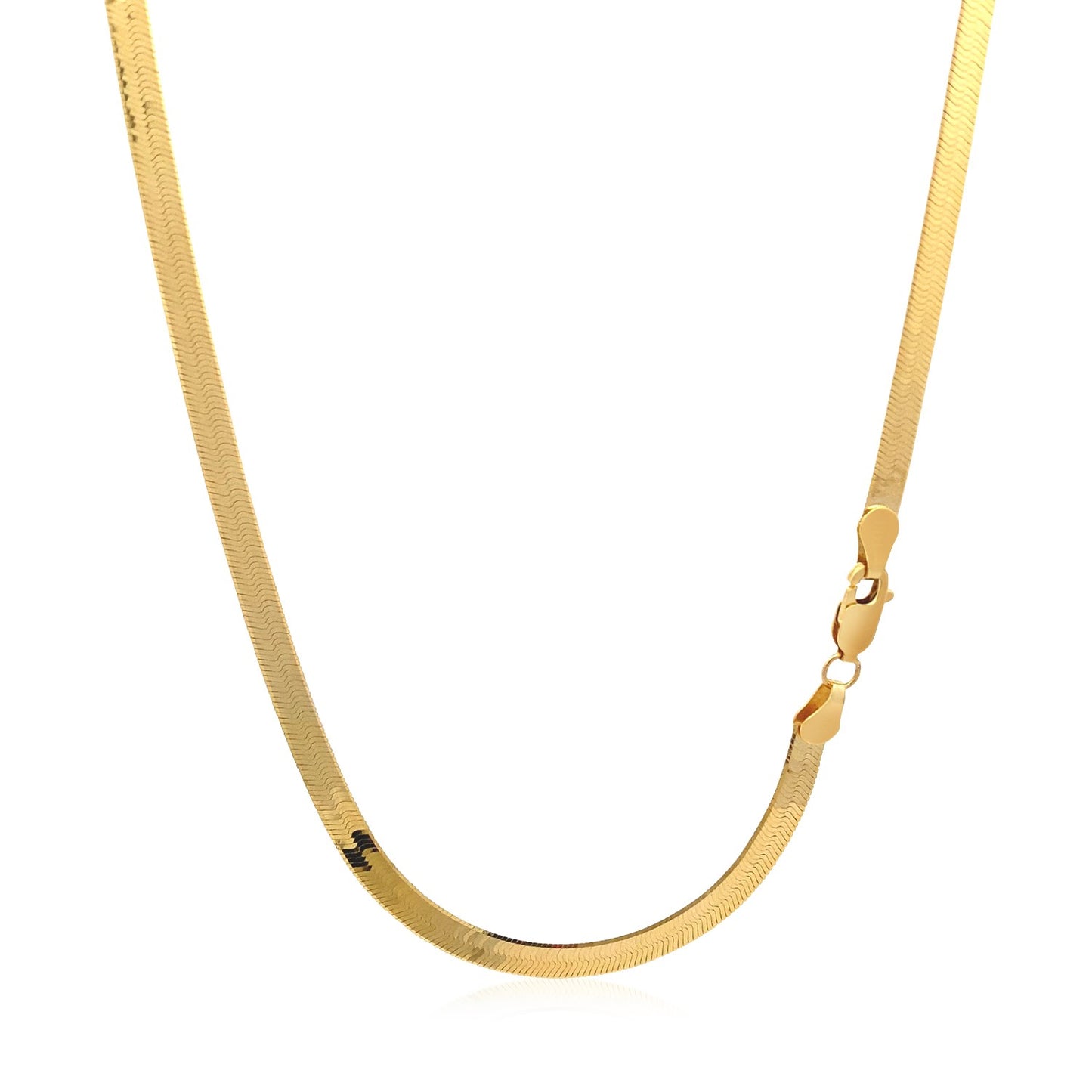 14k Yellow Gold Super Flex Herringbone Chain (3.80 mm) - The Best Accessory