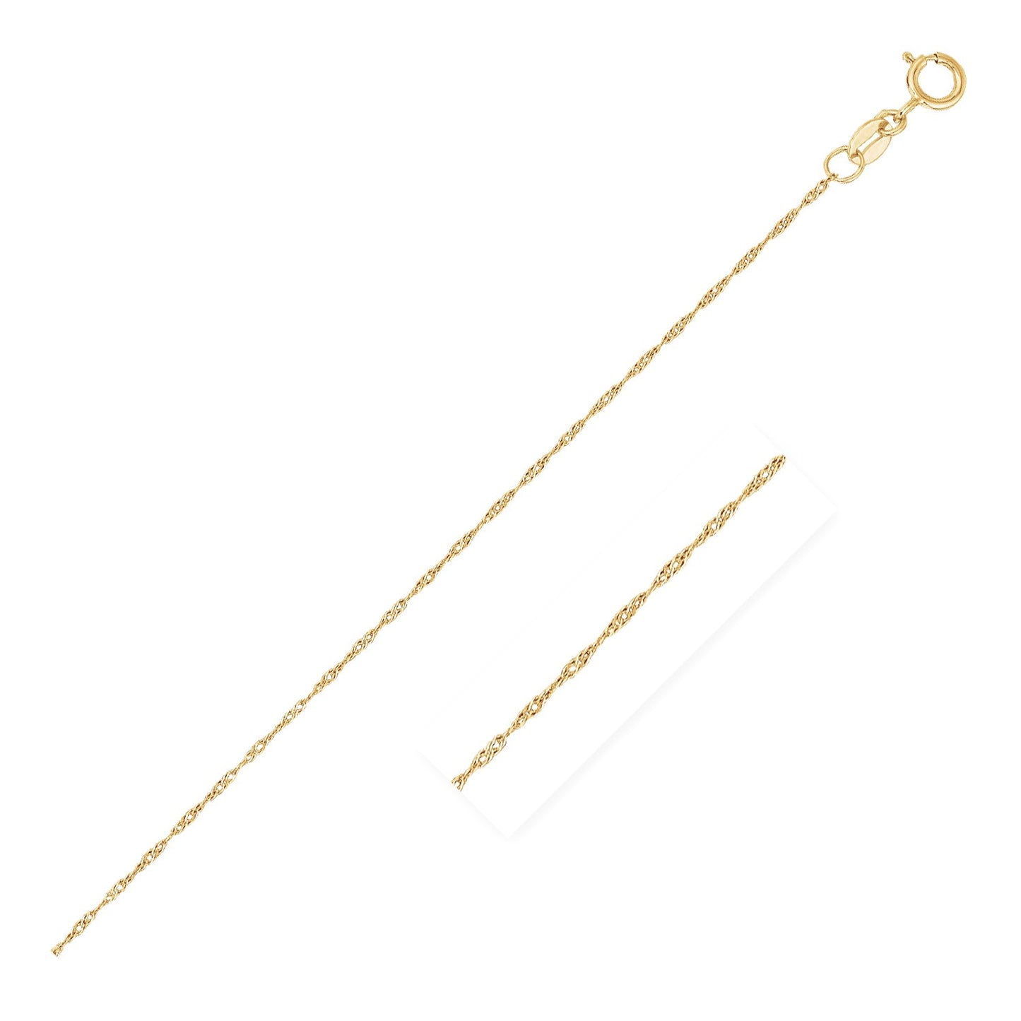 14k Yellow Gold Singapore Chain 0.6mm (0.60 mm) - The Best Accessory