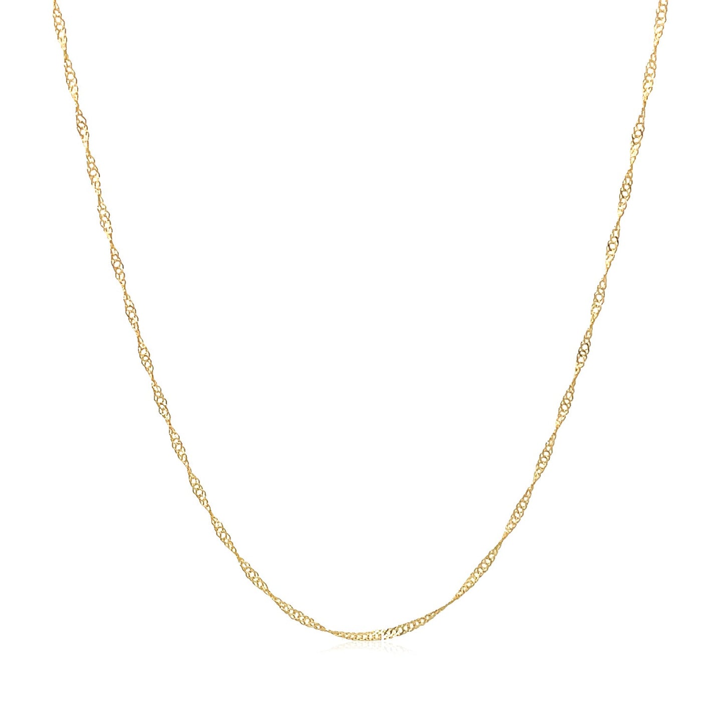 14k Yellow Gold Singapore Chain 0.6mm (0.60 mm) - The Best Accessory