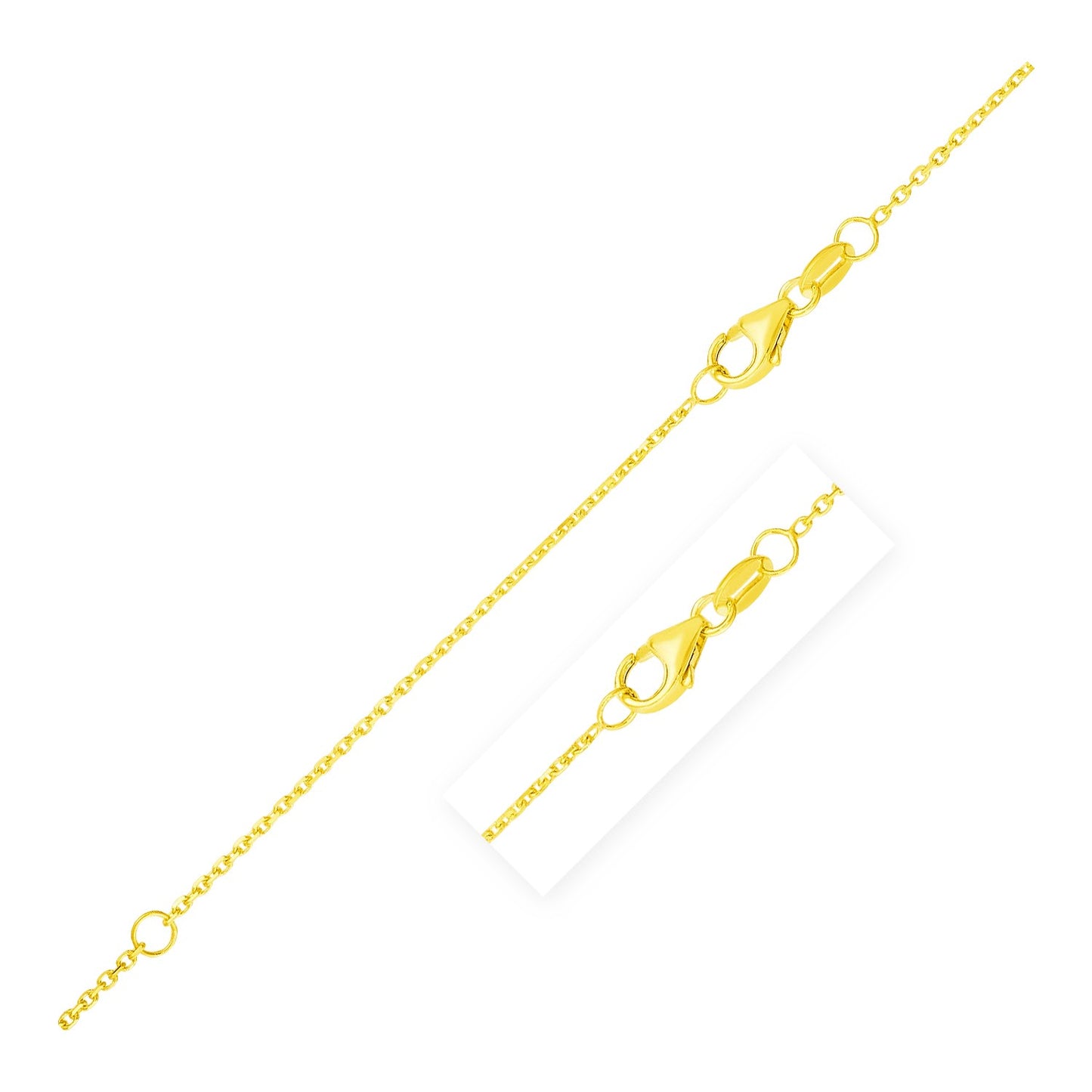 Double Extendable Diamond Cut Cable Chain in Yellow Gold (0.87 mm) - The Best Accessory