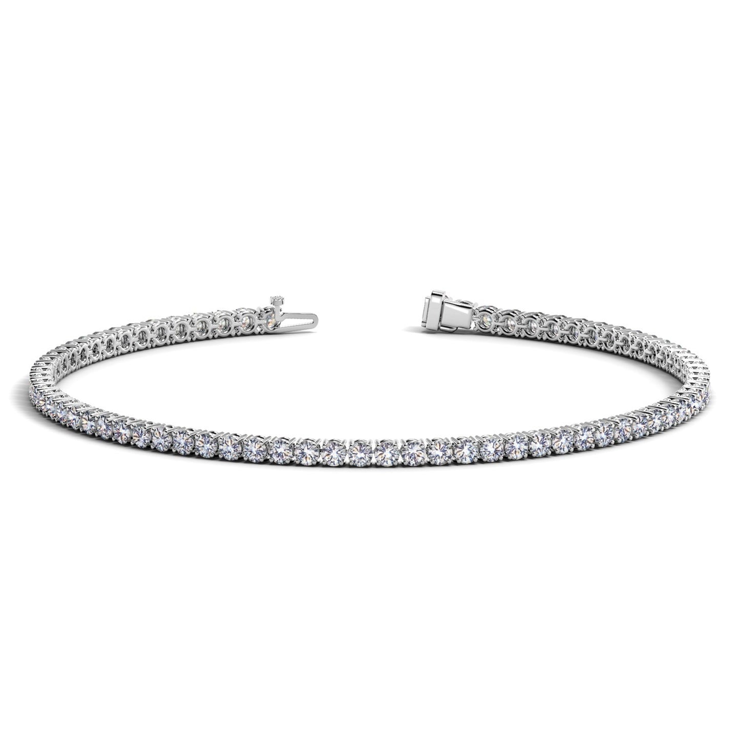 Lab Grown Round Diamond Tennis Bracelet in 14k White Gold (2 cctw F/G VS2/SI1) - The Best Accessory
