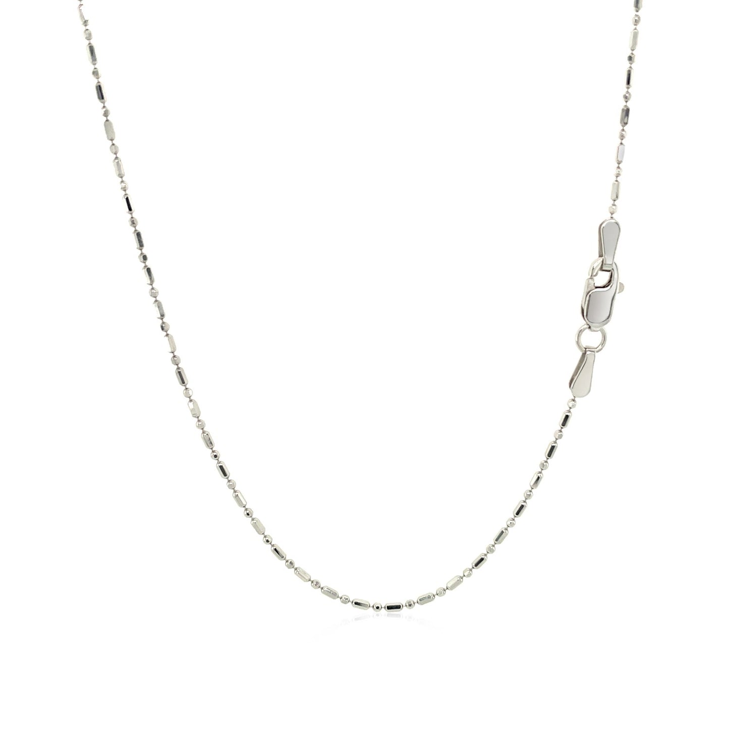 14k White Gold Diamond-Cut Bead Chain (0.90 mm) - The Best Accessory