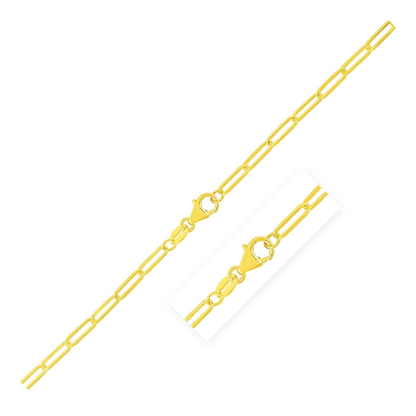 18K Yellow Gold Paperclip Chain (2.50 mm) - The Best Accessory