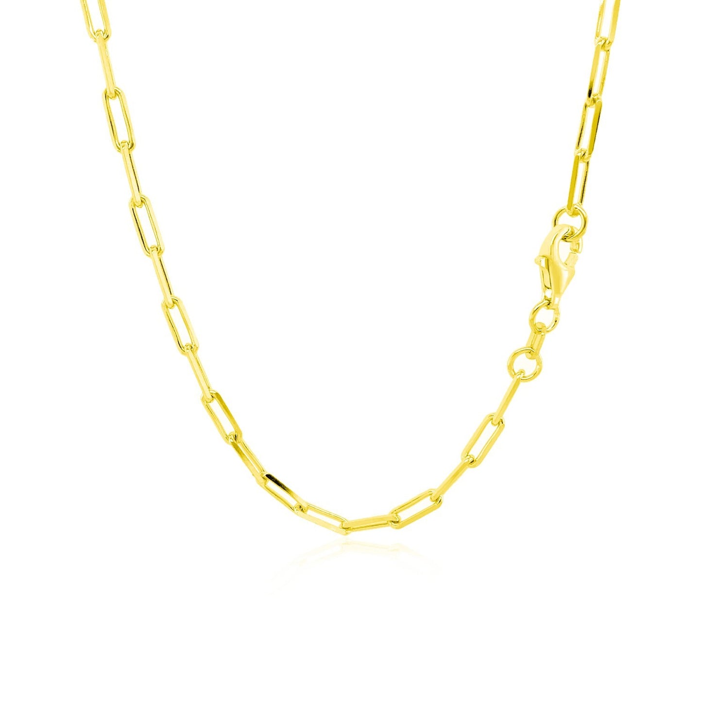 18K Yellow Gold Paperclip Chain (2.50 mm) - The Best Accessory