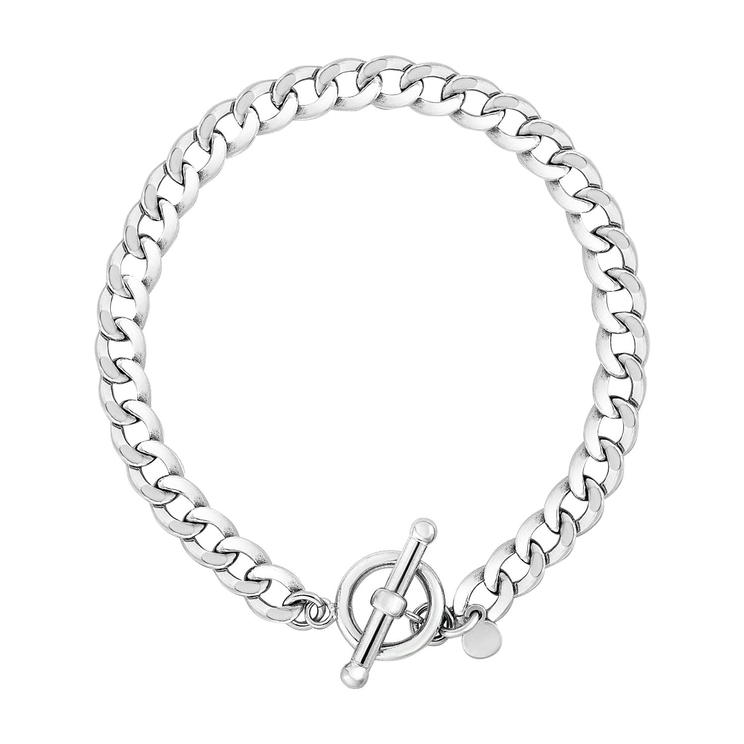 Sterling Silver Polished Wide Link Toggle Bracelet (6.00 mm) - The Best Accessory