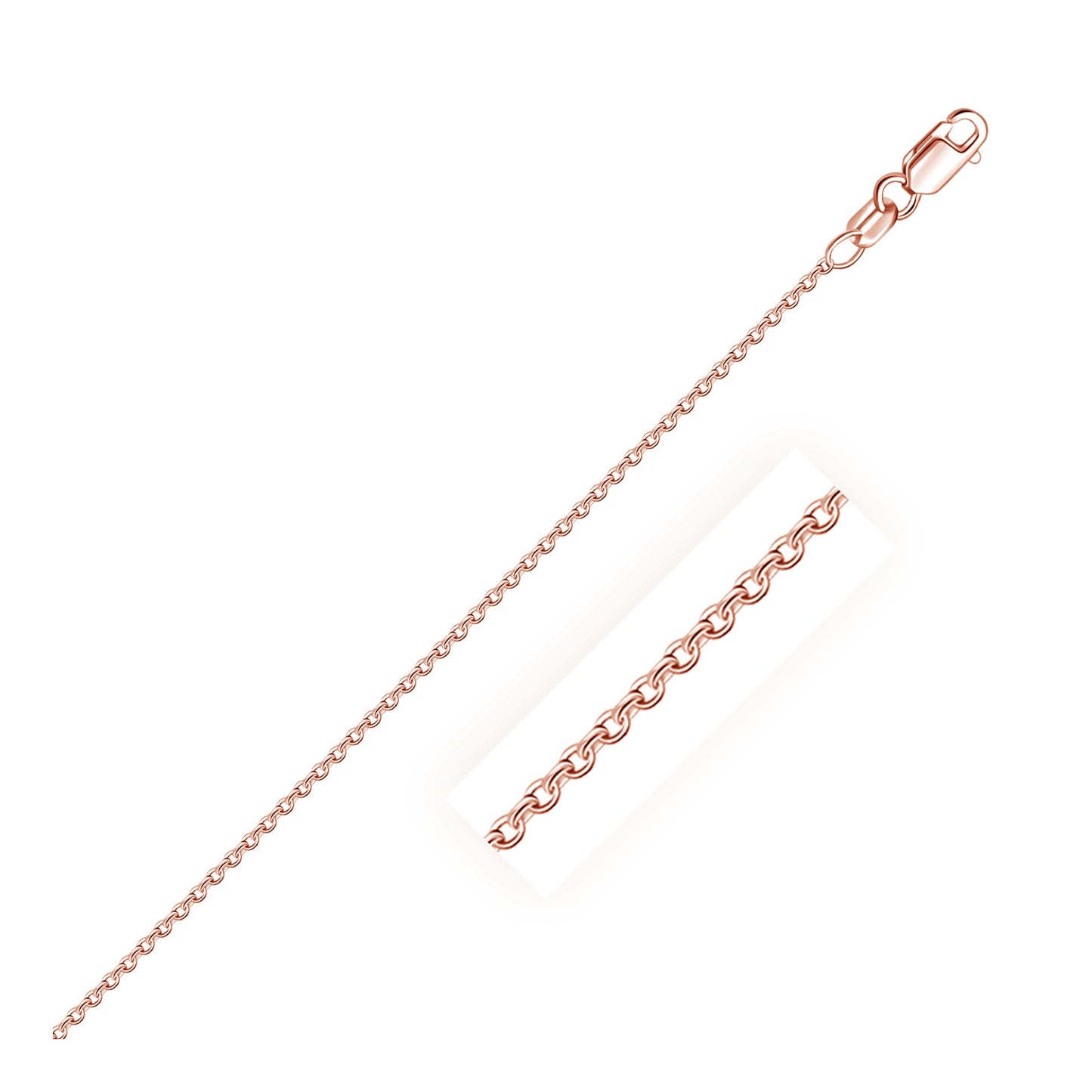 18k Rose Gold Round Oval Link Chain (1.50 mm) - The Best Accessory