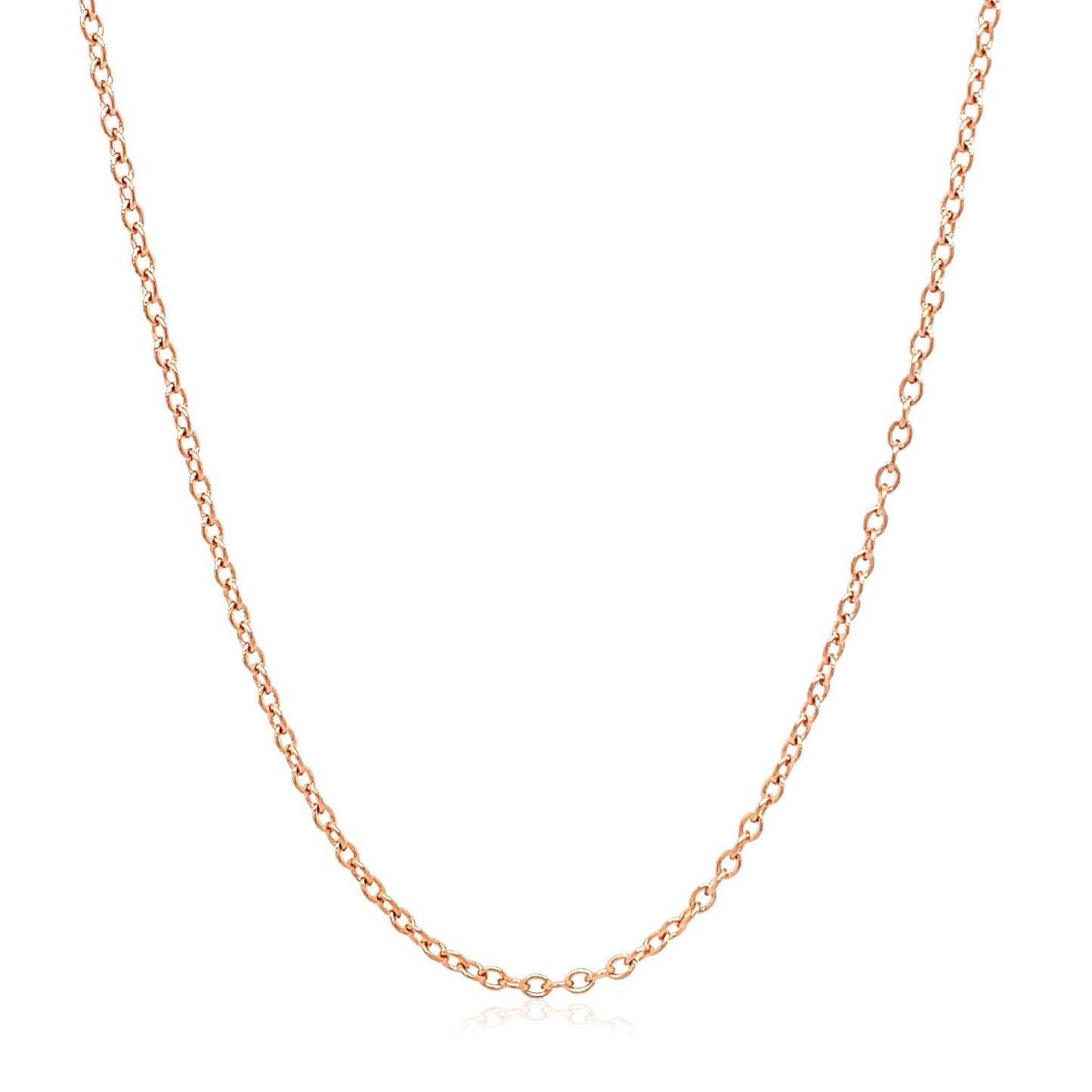 18k Rose Gold Round Oval Link Chain (1.50 mm) - The Best Accessory