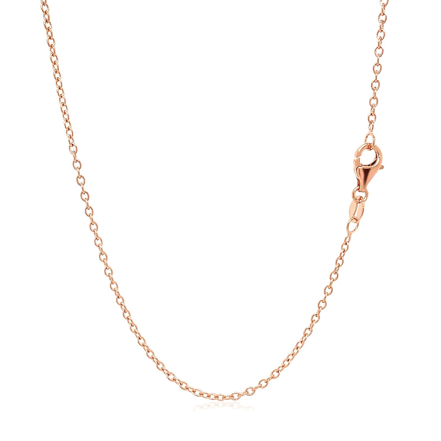 18k Rose Gold Round Oval Link Chain (1.50 mm) - The Best Accessory