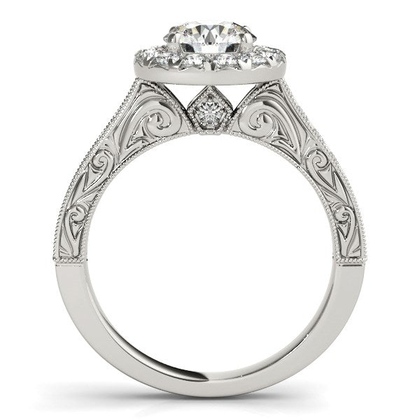 14k White Gold Round Diamond Engagement Ring with Stylish Shank (1 5/8 cttw) - The Best Accessory