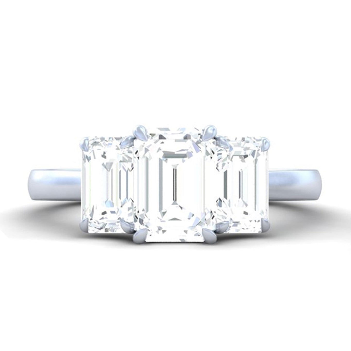Emerald Lab Grown Diamond Three Stone Ring (1.64 cttw) - The Best Accessory