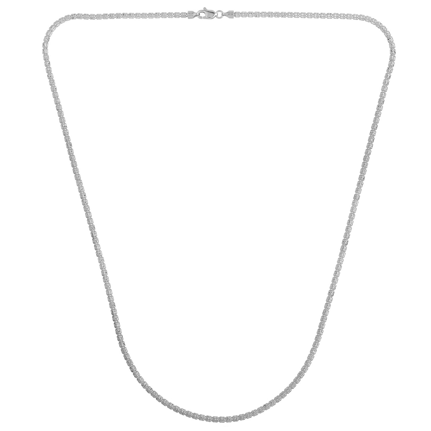 Ice Barrel Chain in 14k White Gold (2.70 mm) - The Best Accessory