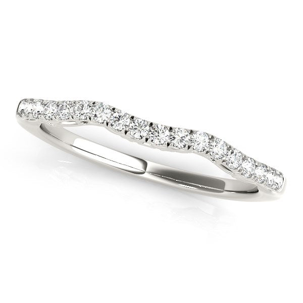 14k White Gold Wave Motif Diamond Wedding Band (1/5 cttw) - The Best Accessory