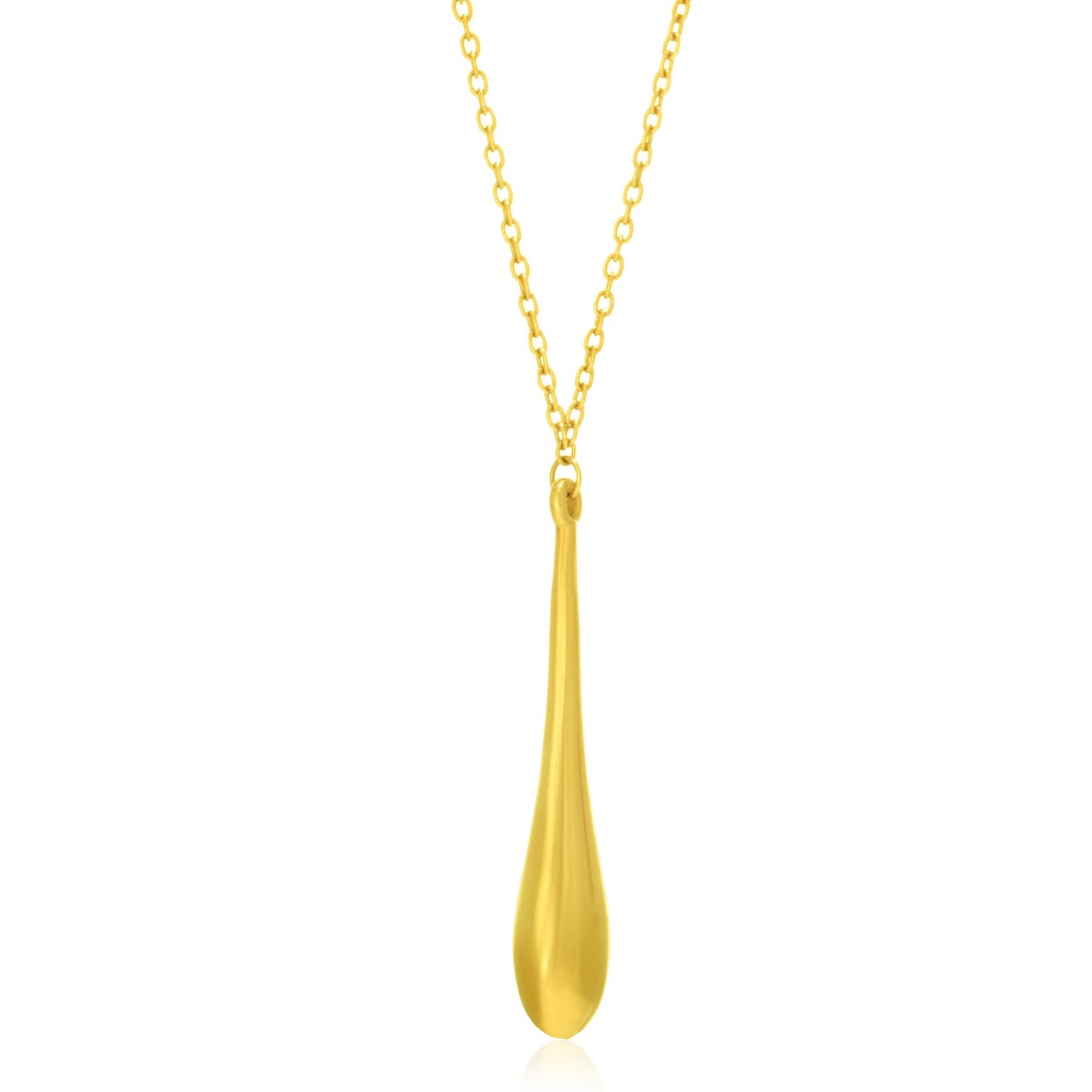 14k Yellow Gold Teardrop Shape Long Pendant - The Best Accessory