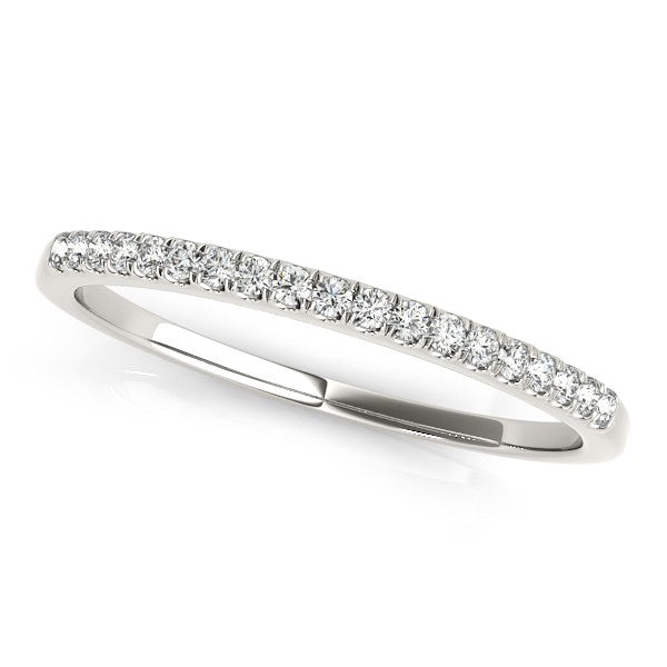 14k White Gold Scallop Pave Set Diamond Wedding Ring (1/8 cttw) - The Best Accessory