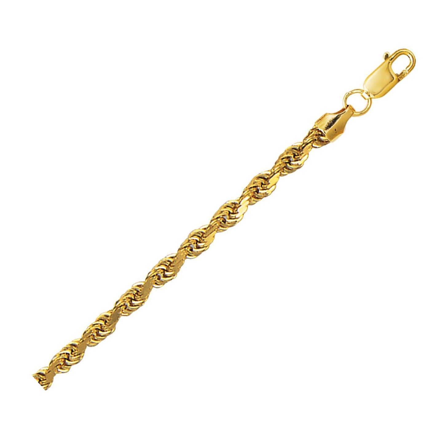 10K Yellow Gold Hollow Diamond Cut Rope Chain (4.00 mm) - The Best Accessory