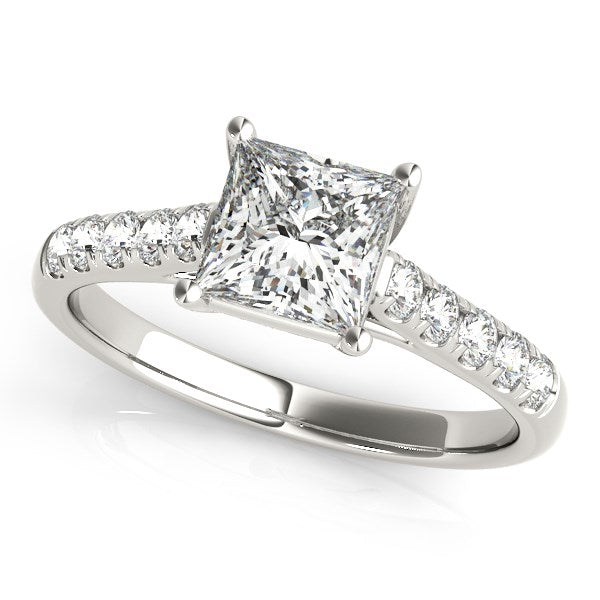 14k White Gold Trellis Set Princess Cut Diamond Engagement Ring (1 1/4 cttw) - The Best Accessory