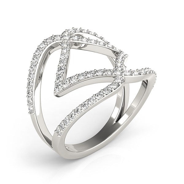 14k White Gold Entwined Design Diamond Dual Band Ring (3/4 cttw) - The Best Accessory