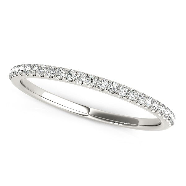 14k White Gold Diamond Wedding Band in Pave Setting (1/8 cttw) - The Best Accessory