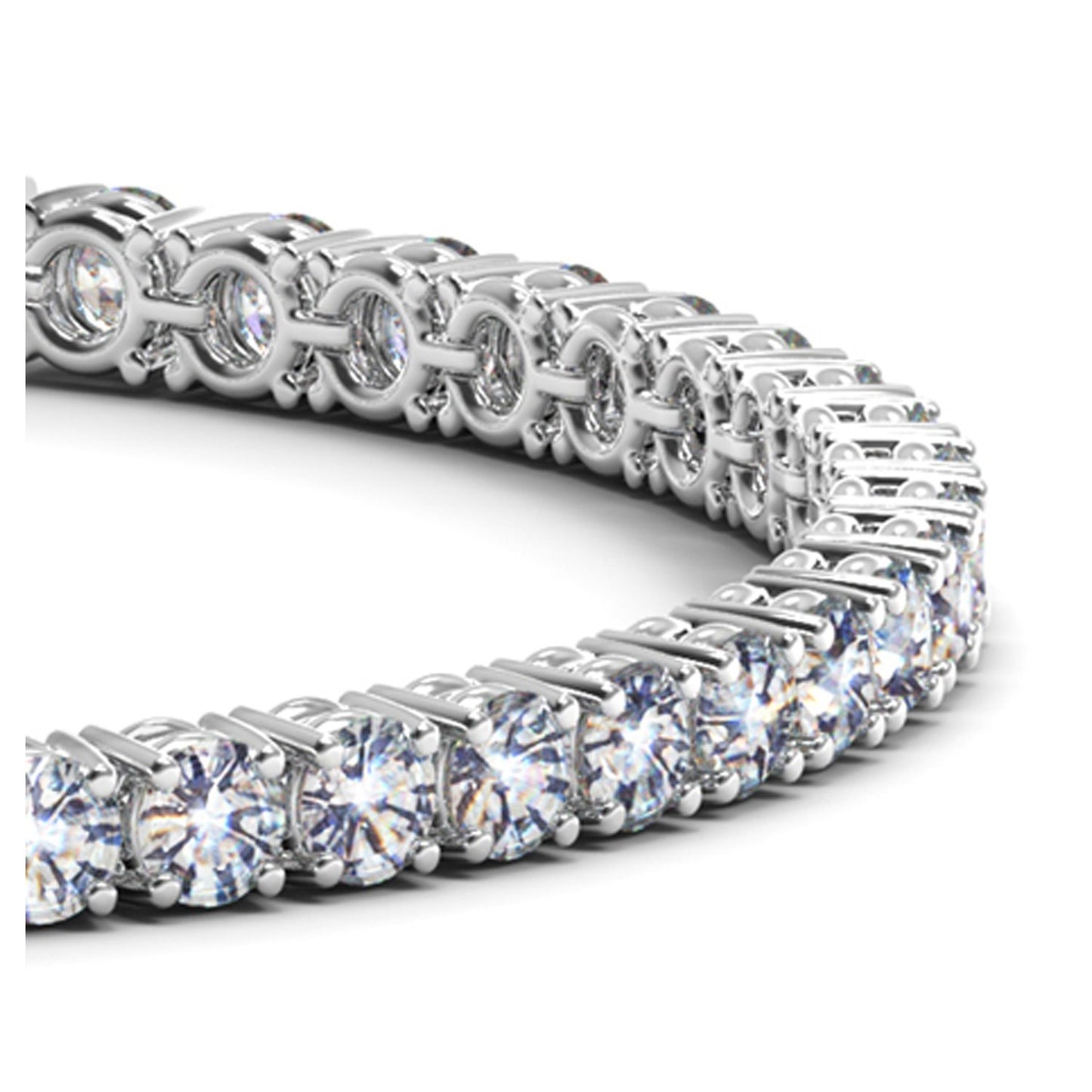 Lab Grown Round Diamond Tennis Bracelet in 14k White Gold (10 cctw F/G VS2/SI1) - The Best Accessory