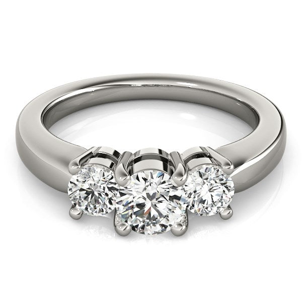 14k White Gold Timeless 3 Stone Round Diamond Engagement Ring (1 cttw) - The Best Accessory