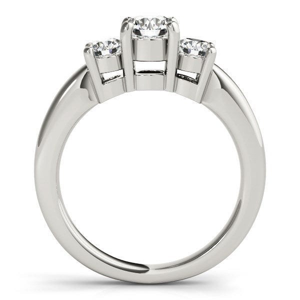 14k White Gold Timeless 3 Stone Round Diamond Engagement Ring (1 cttw) - The Best Accessory