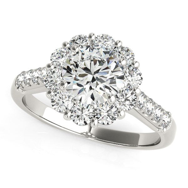 14k White Gold Round Diamond Halo Engagement Ring (2 1/2 cttw) - The Best Accessory