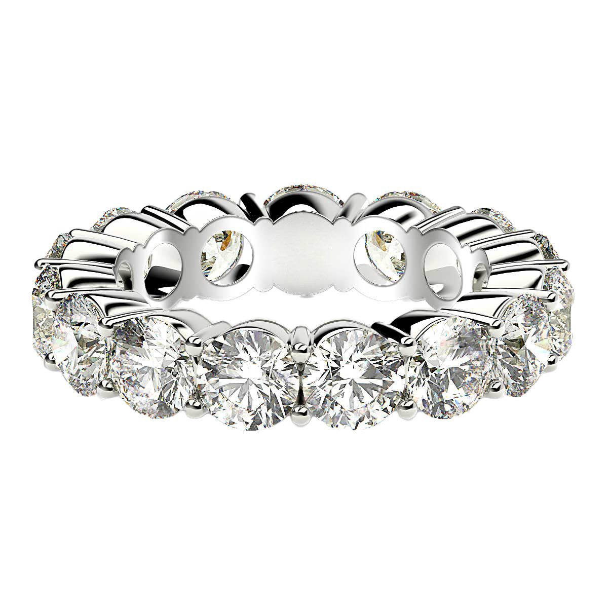 Round Cut Lab Grown Diamond Eternity Ring in 14k White Gold (5 cttw FG/VS2) - The Best Accessory