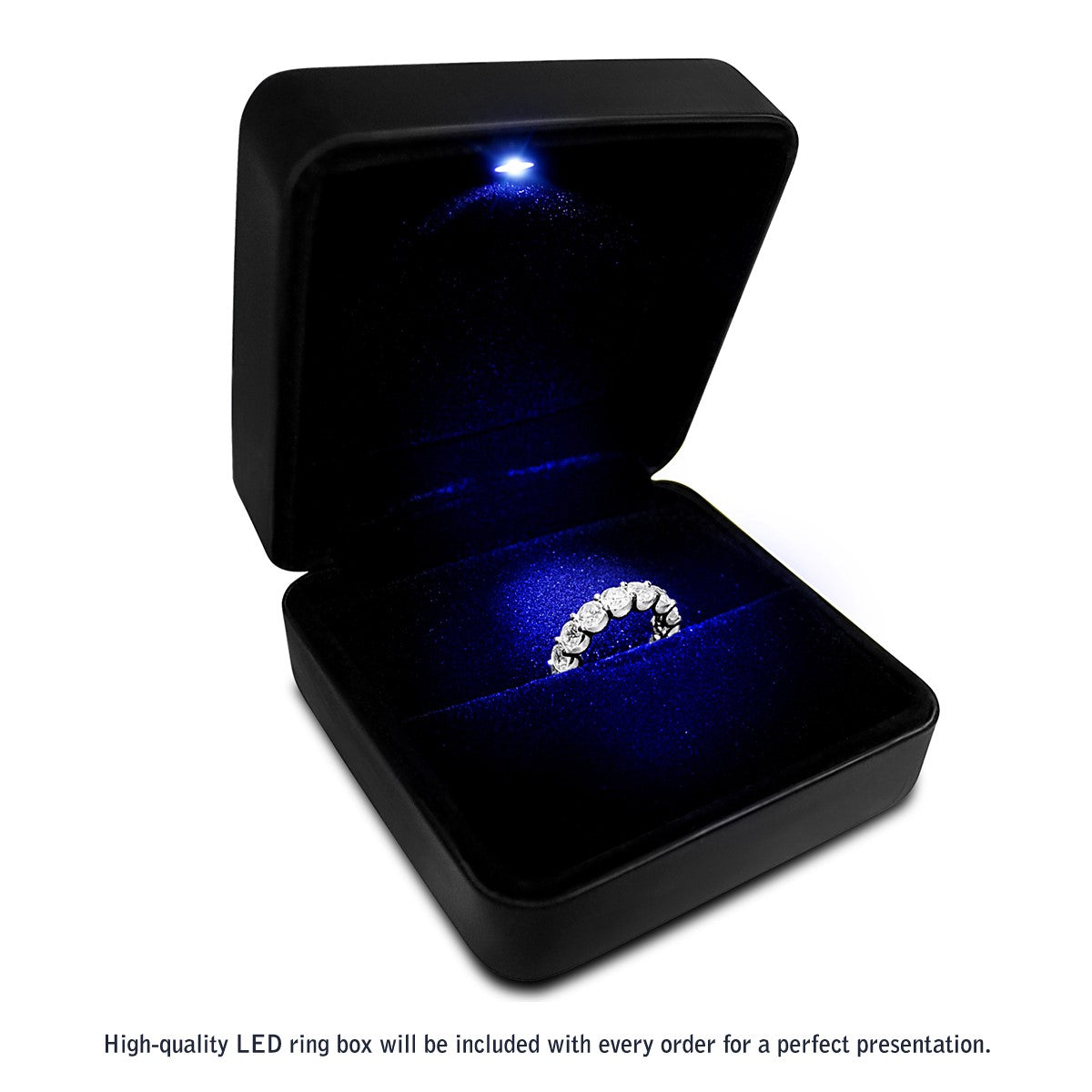 Round Cut Lab Grown Diamond Eternity Ring in 14k White Gold (5 cttw FG/VS2) - The Best Accessory
