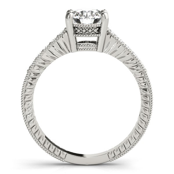 14k White Gold Round Antique Style Diamond Engagement Ring (1 1/8 cttw) - The Best Accessory