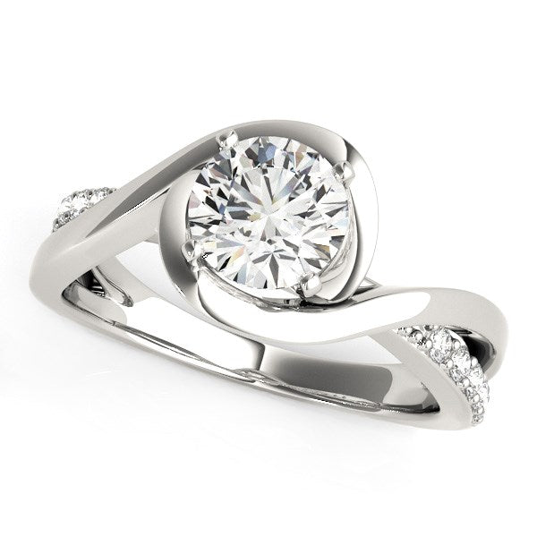 14k White Gold Split Band Round Bypass Diamond Engagement Ring (1 1/8 cttw) - The Best Accessory