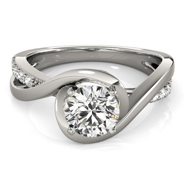 14k White Gold Split Band Round Bypass Diamond Engagement Ring (1 1/8 cttw) - The Best Accessory