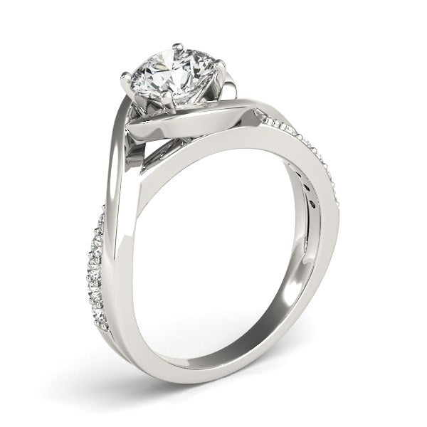 14k White Gold Split Band Round Bypass Diamond Engagement Ring (1 1/8 cttw) - The Best Accessory