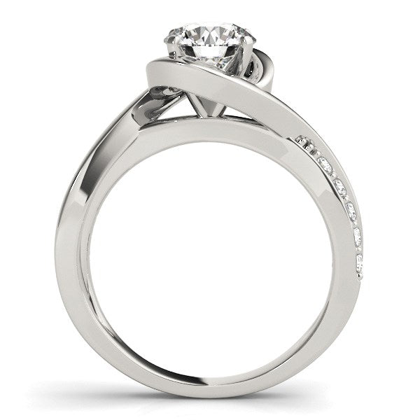 14k White Gold Split Band Round Bypass Diamond Engagement Ring (1 1/8 cttw) - The Best Accessory