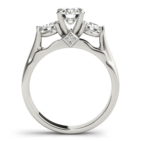 14k White Gold 3 Stone Prong Setting Diamond Engagement Ring (1 3/8 cttw) - The Best Accessory