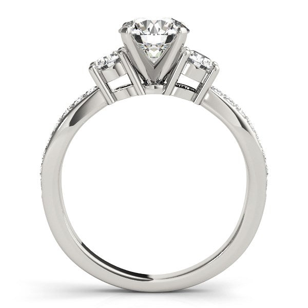 14k White Gold Split Shank Round Diamond Engagement Ring (1 5/8 cttw) - The Best Accessory