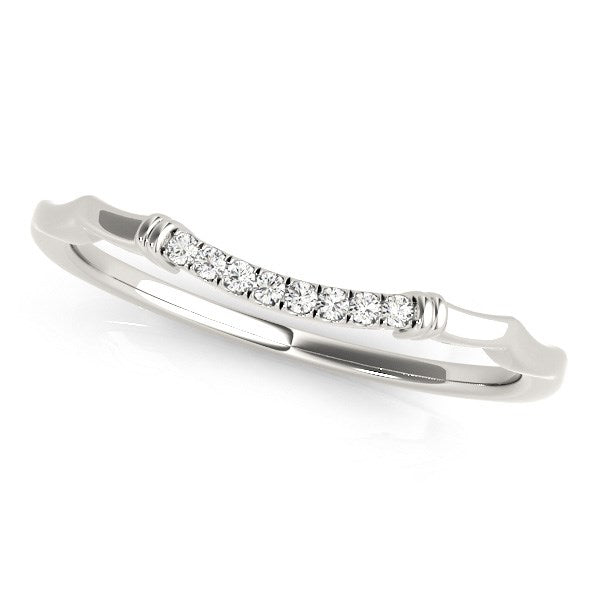 14k White Gold Wave Design Pave Set Diamond Wedding Ring (1/20 cttw) - The Best Accessory