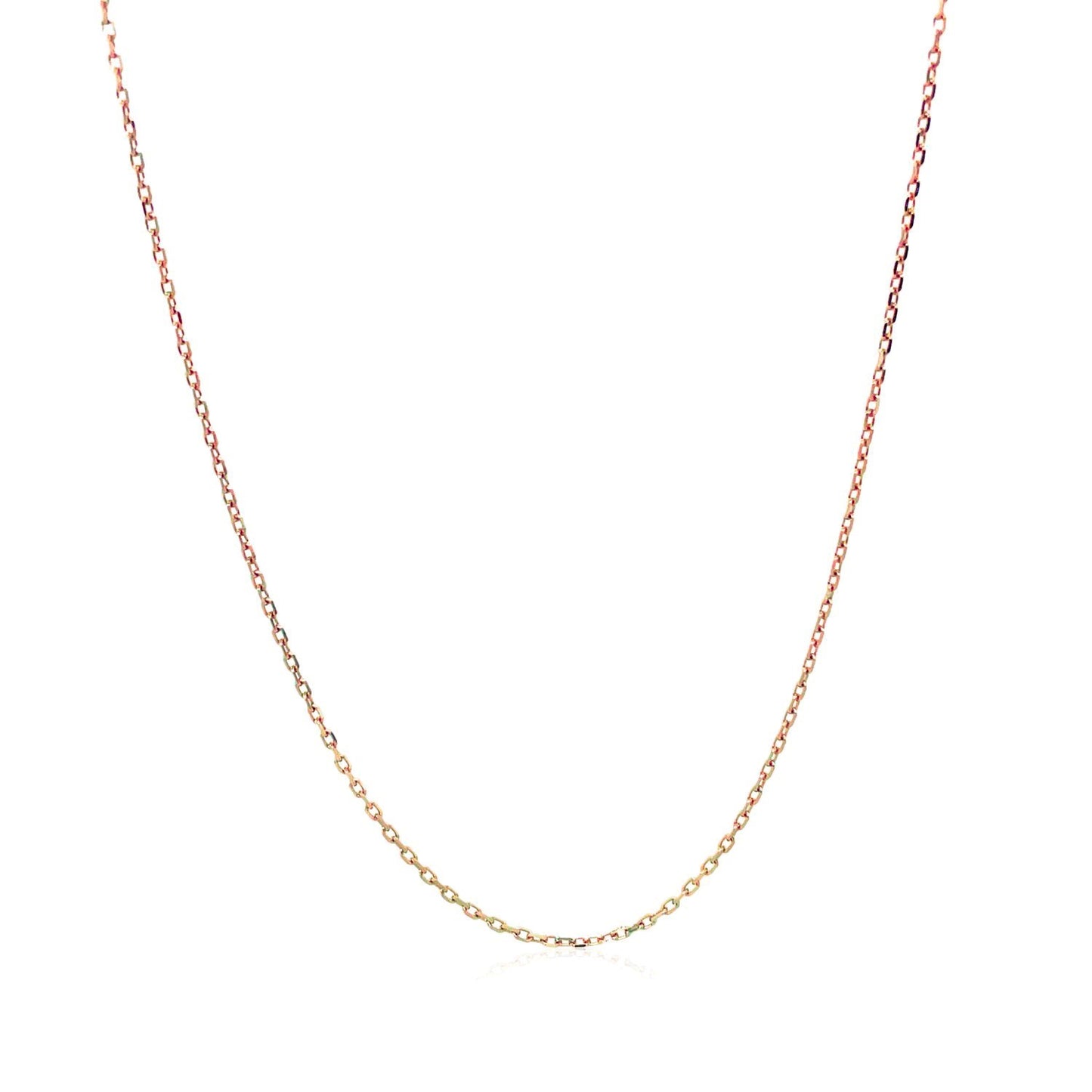 18k Rose Gold Diamond Cut Cable Link Chain (0.80 mm) - The Best Accessory