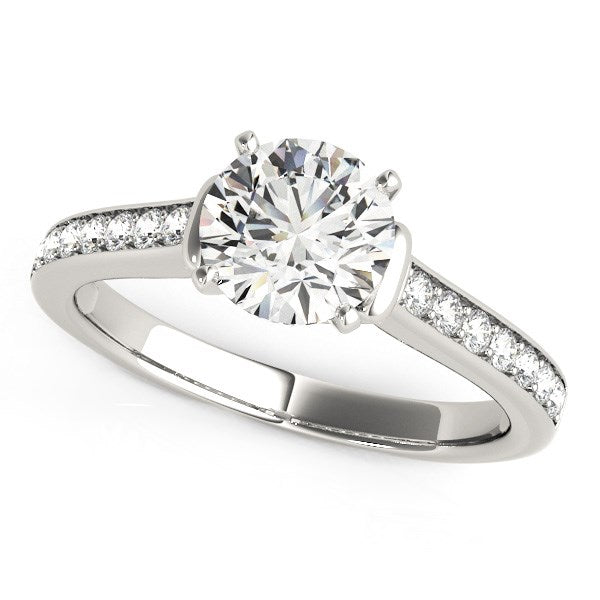 14k White Gold Round Diamond Engagement Ring Band Stones (1 1/8 cttw) - The Best Accessory