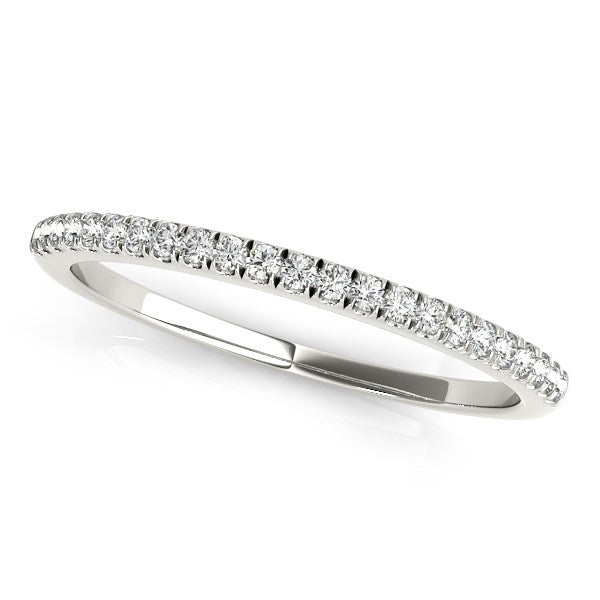 14k White Gold Diamond Pave Set Wedding Band (1/8 cttw) - The Best Accessory