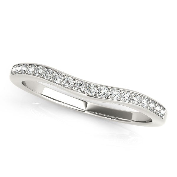 14k White Gold Channel Curved Diamond Wedding Band (1/4 cttw) - The Best Accessory