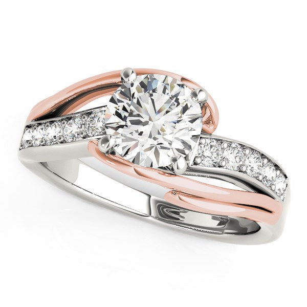 14k White And Rose Gold Bypass Shank Diamond Engagement Ring (1 1/8 cttw) - The Best Accessory